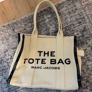 Marc Jacobs Cream and Black Tote Bag